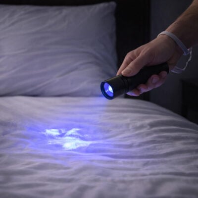 UV-lommelygte til sporing seng