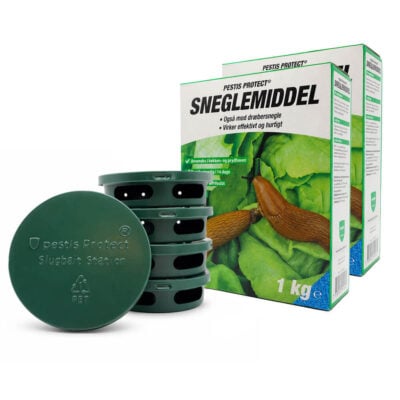 Værdipakke Snegle | Foderstation 5-pack + Sneglemiddel | 2 kg / 400 m²